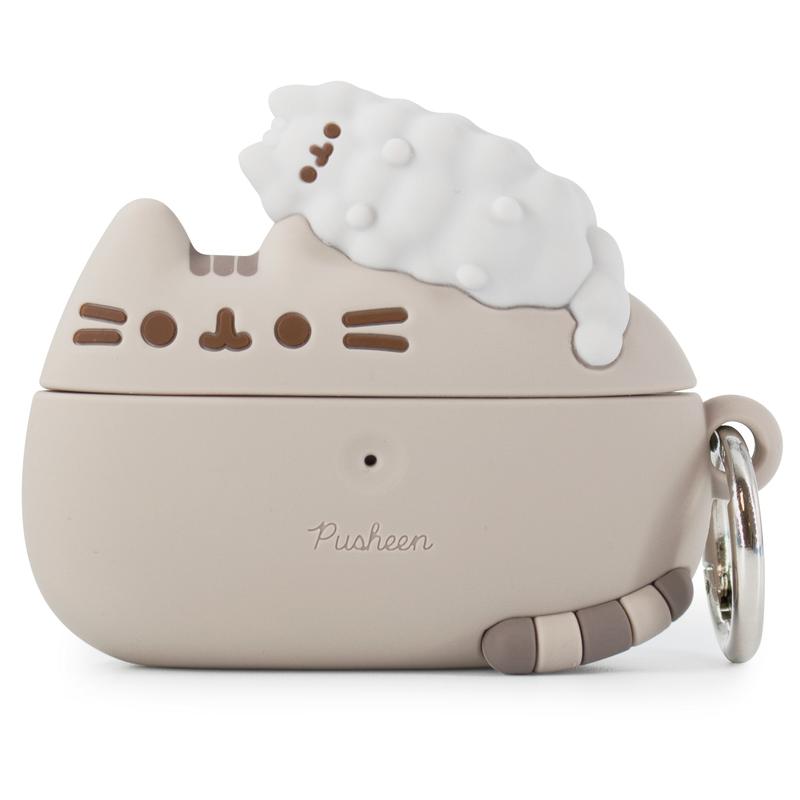 iFace Pusheen the Cat AirPods Pro & 3rd Gen Case (Pusheen & Stormy) - Carabiner Clip Included, Cute Silicone Protective Cover Figure Type