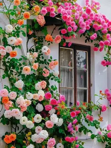 Vibrant Climbing Roses 200 Seeds - Mixed Colors for Garden Beauty and Trellis Accents