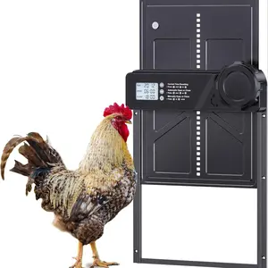 Automatic Chicken Coop Door, Aluminum Design, Waterproof LCD Display, Timer & Remote Control Functionality, Pet Supplies Accessory