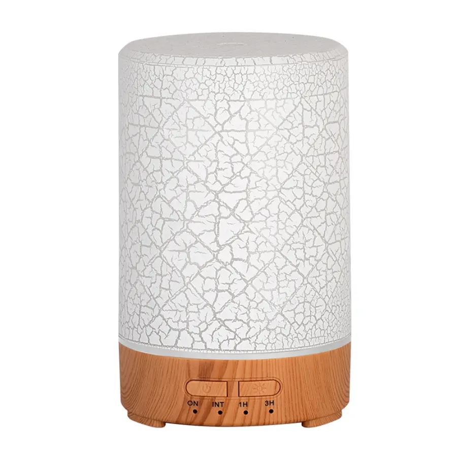 USB Miniature Humidifier Aroma Diffuser - Silent, Scented, Luminous Sleep Aid, USB Port, 92x155mm Space-Saving Large Tank, Fine Cool Mist, Modern Stable Deep Wood Grain Design for Bedroom, Office