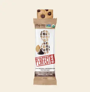 Perfect Bar Dark Chocolate Chip Peanut Butter Protein Bar - High Protein - Certified USDA Organic - Organic Honey, No Sugar Alcohols, 2.3 Ounce Bar, 8 Count