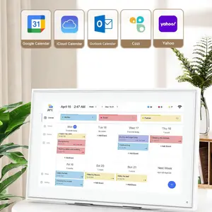 15.6 Inch Smart Digital Calendar & Wall Planners, Full HD Interactive Touchscreen Display for Family Schedules Chore Chart - Include Wall Mount & Desk Stand