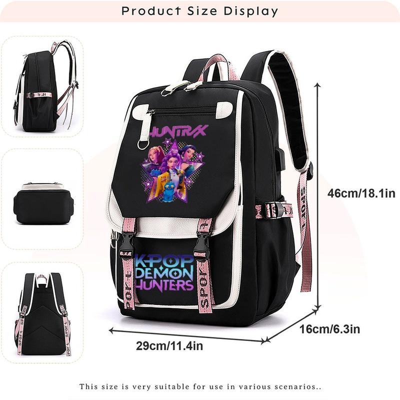 KPop Demon Hunters Youth Backpacks Merch Laptop Bags Use for Travel Commuting＆Camping Best Gift for Birthday 18.1''*11.4''