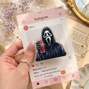 Horror Mask Phone Grip, Scary Ghost Aesthetic Phone Holder, Gothic Cartoon Phone Stand Grip, Cute Spooky Cell Phone Accessory Gift For Teens Case