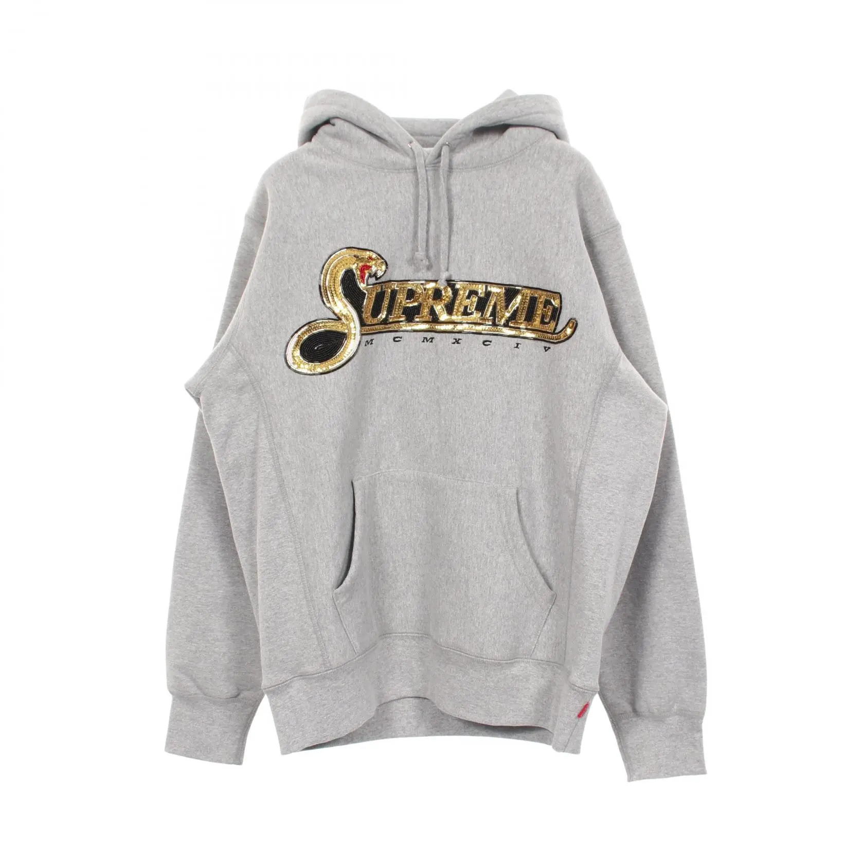 Pre-owned Supreme Cotton Small Leather Goods SEQUIN VIPER HOODED Hoodie