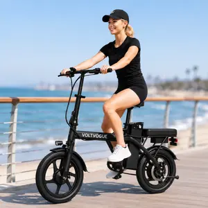 Adult 500W Electric Commuter Bike, 48V 9Ah Removable Battery, 22-40 mi Range, 22MPH Top Speed, 14" Pneumatic Tires, Dual Seat, Suspension, Dual Brake System, City E-Bicycle
