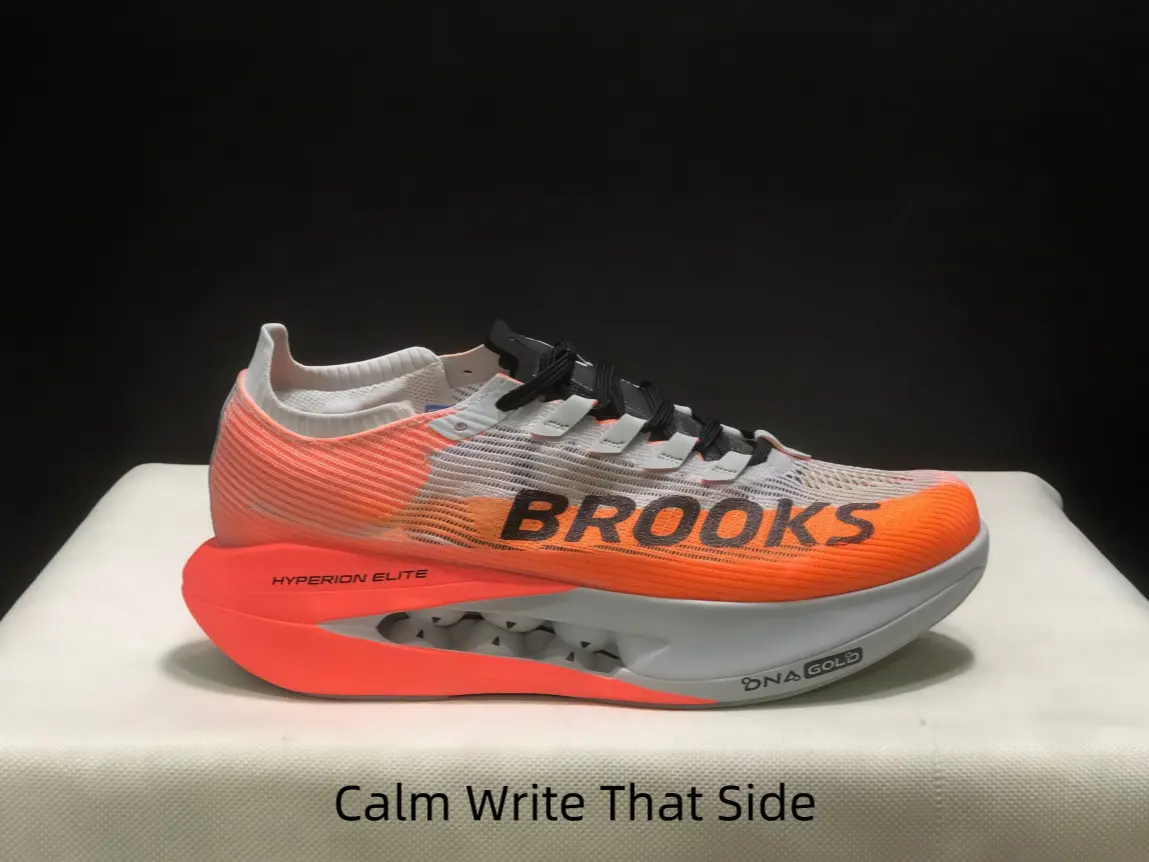 Cream Orange Gradient Marathon Racing Footwear, Breathable See-Through Mesh, Built-In Carbon Propulsion Plate for Long-Distance Speed Training