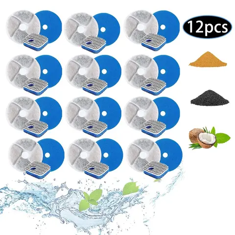 Cat Water Fountain Filter, Water Fountain Replacement Filters, For WF160 Automatic Pet Water Fountain  Triple Filtration System, Feeding Supplies