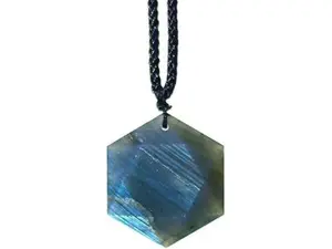Natural Labradorite Moonstone Necklace,Orgone Star of David Hexagram Necklace,Amulet Birthstone Crystal Pendant Necklace for Men Women(Adjustable Chain)