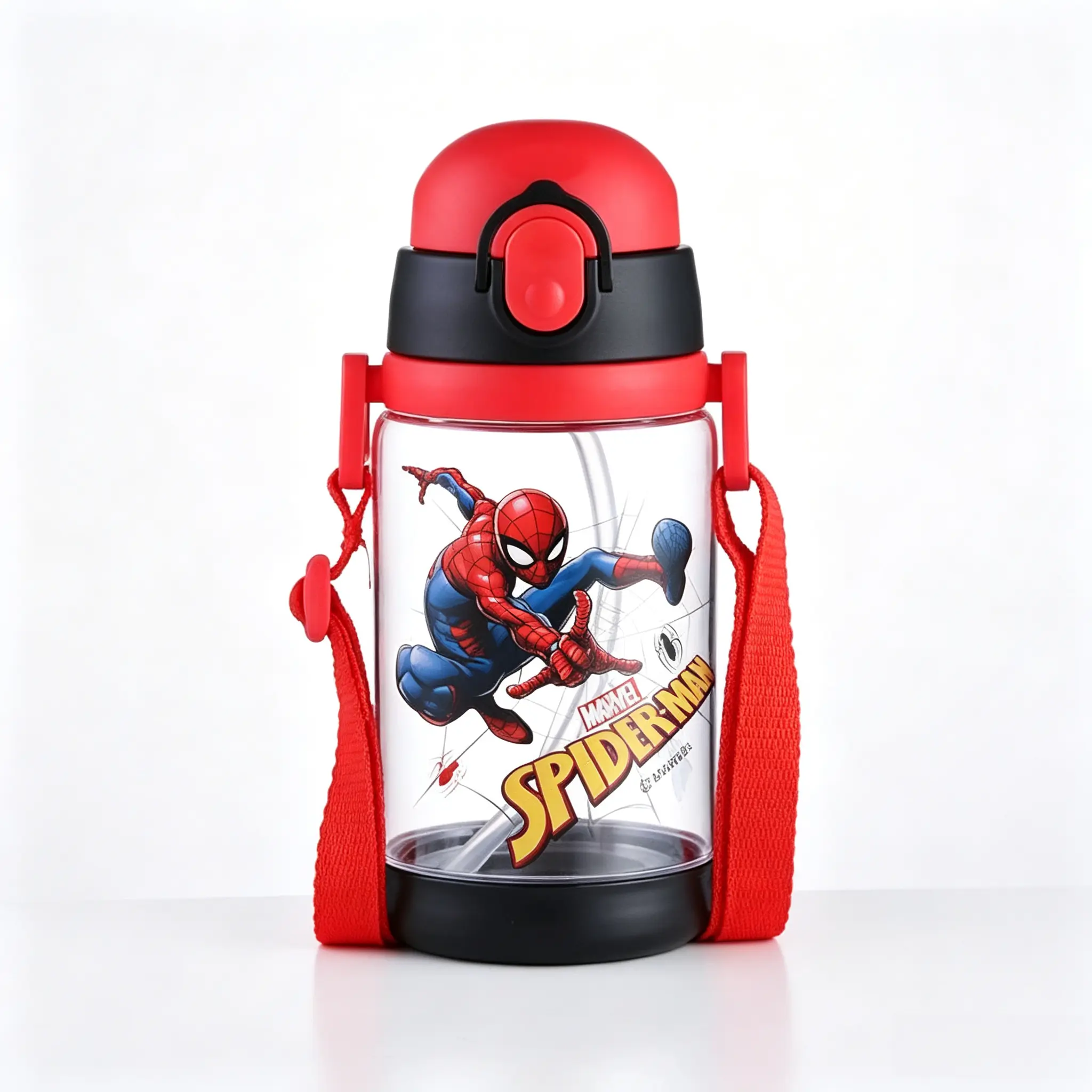 Marvel Spider‑Man Water Cup 520ml, Reusable Portable Drinking Cup for Kids Boys Daily Use Party Gift
