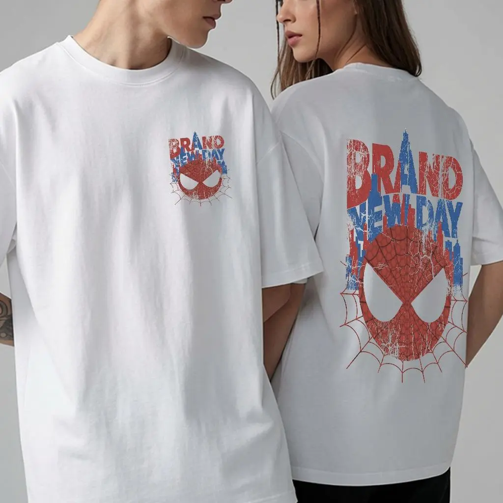 Brand New Day Shirt Oversized Graphic Tees Men Women Vintage Web Hero Comic Print Short Sleeve Summer Casual Unisex Streetwear Top