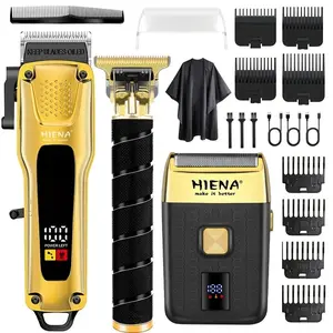 HIENA 3-in-1 Cordless Grooming Kit｜USB Fast Charge, Adjustable Blade & Multi-Size Combs for Hair, Beard & Body Trimming. Perfect for Home, Travel & Daily Styling. An Ideal Gift for Men
