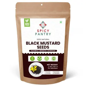 Spicy Pantry Black Mustard Seeds – Whole Rai Seeds for Indian Tempering, Curries, Pickles & Spice Blends