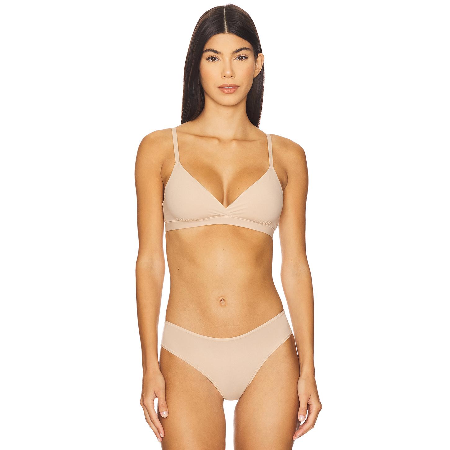SKIMS Fits Everybody Crossover Bralette in Sand