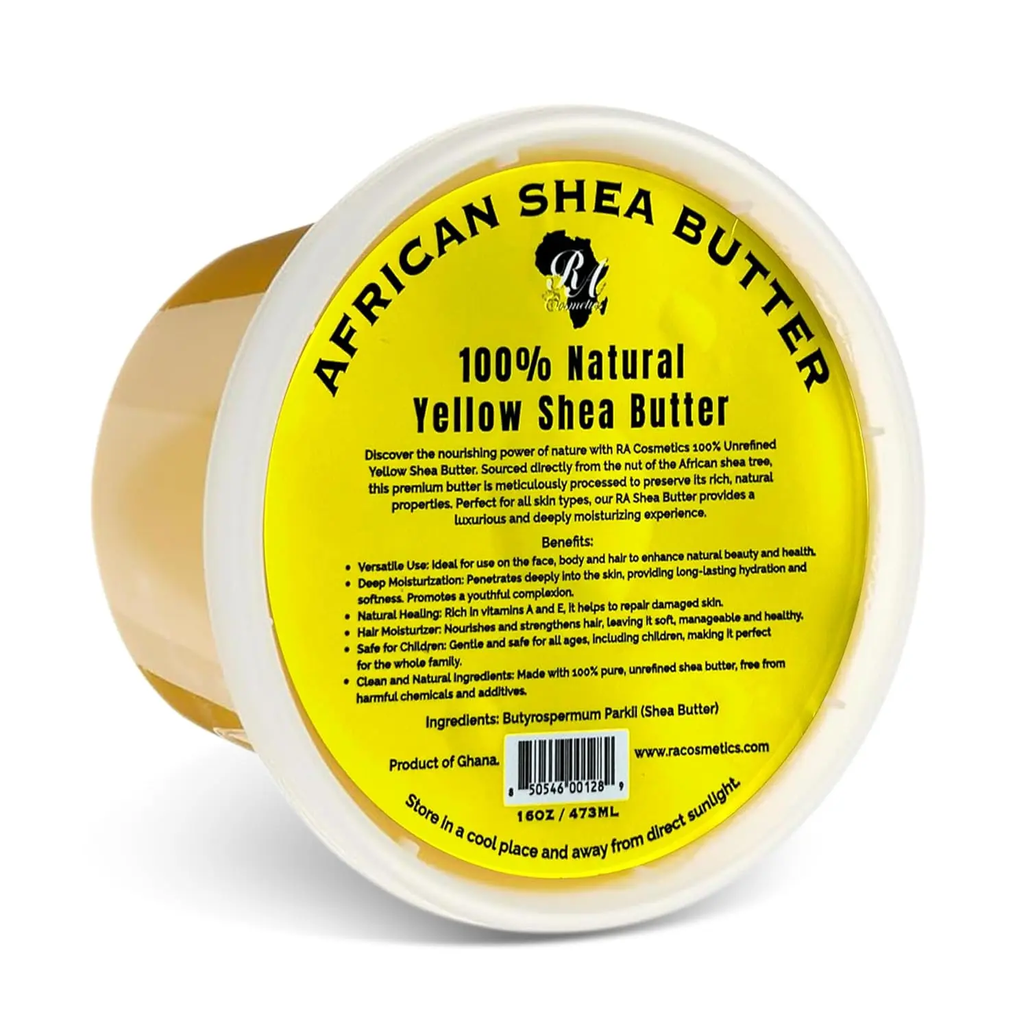 100% Natural Unrefined Yellow Shea Butter – Solid - Sourced from Ghana