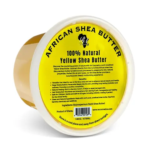 100% Natural Unrefined Yellow Shea Butter – Solid - Sourced from Ghana