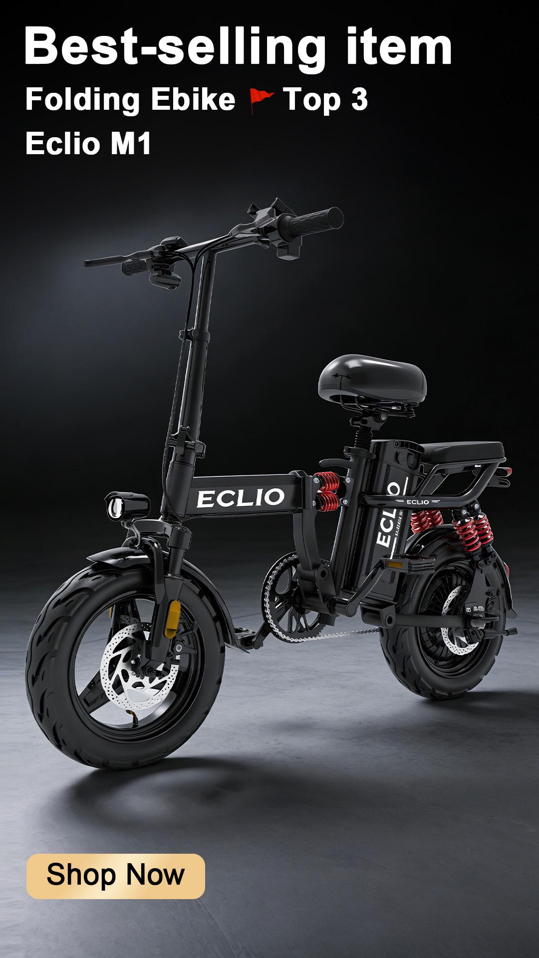 Eclio M1 Folding Budget E-Bike for All Ages｜BUY 1 GET 9 ｜700W motor 40V20Ah ,30 miles range,Long Range,Max Speed 25 MPH 11 Spring Absorbers,14-inch Tires,Commuting E-Bike With Basket UL Certified Removable Battery bicicletas eléctricas