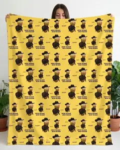 Live By The Goop Die By The Goop Cowboy Peanut Viral Meme Print Flannel Blanket Cooling Blanket Homegoods Soft Cozy For Bedroom Living Room Sofa For Meme Fans Western Lovers Perfect Gift