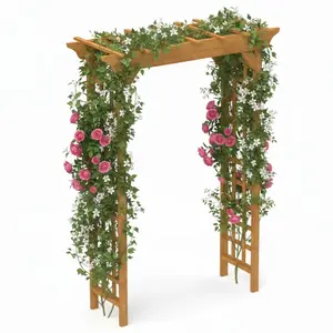 ARCH Wooden Arbor, Wedding Arch for Ceremony, Wood Trellis for Plant Climbing, Christmas Decor Pergola for Garden Backyard