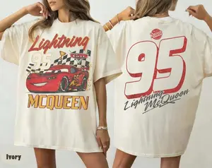 Retro Two Sided Lightning tee Mcqueen Comfort Colors Shirt, Cars Shirt, Pixar Cars Shirt, Cars Family Vacation 2026 Tee