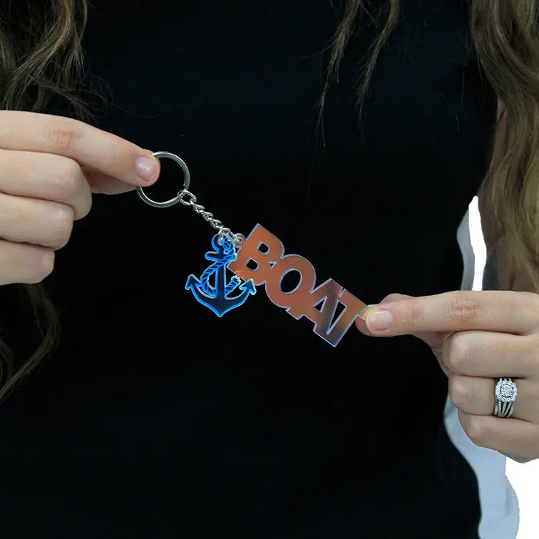 Viv&Lou® Iridescent Boat Anchor Keychain Nautical Coastal Gift Accessory #ack-iri-boat+anchor