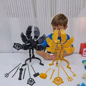 T13 Multi-Jointed Action Figure with 6 Wings and Full Weapon Set, Kids' Craft Creativity Toy, Holiday Gift, Christmas and Birthday Present