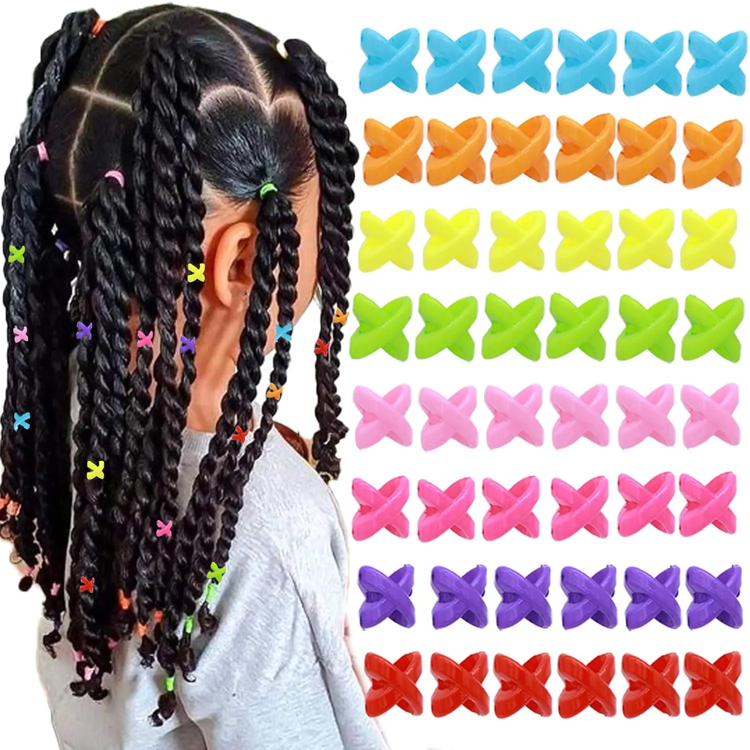 50 count Hair Beads for Braids - Candy Color Loc Dreadlock and Hair Jewelry Accessories for  and Women