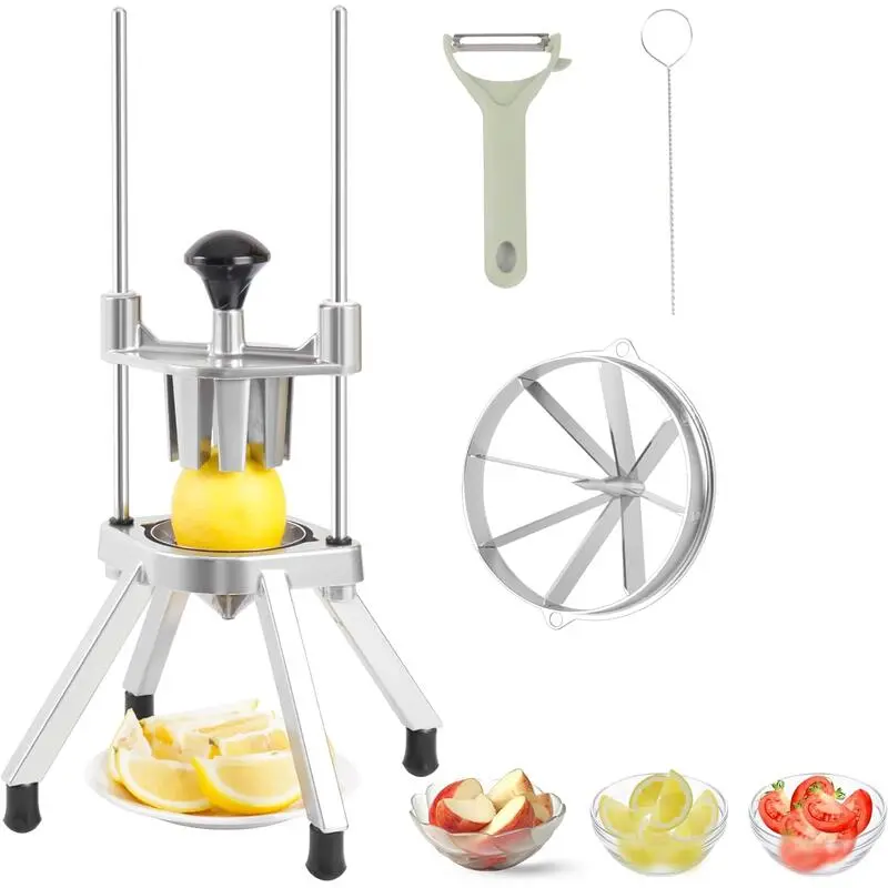 Ezcasch Lemon Cutter With Two 8 Wedges Commercial Lemon Slicer Stainless Steel Fruit Cutter Fruit Lemon Chopper Lemon Wedges Slicer hine for Fruits and Vegetables for Home&Commercial Use