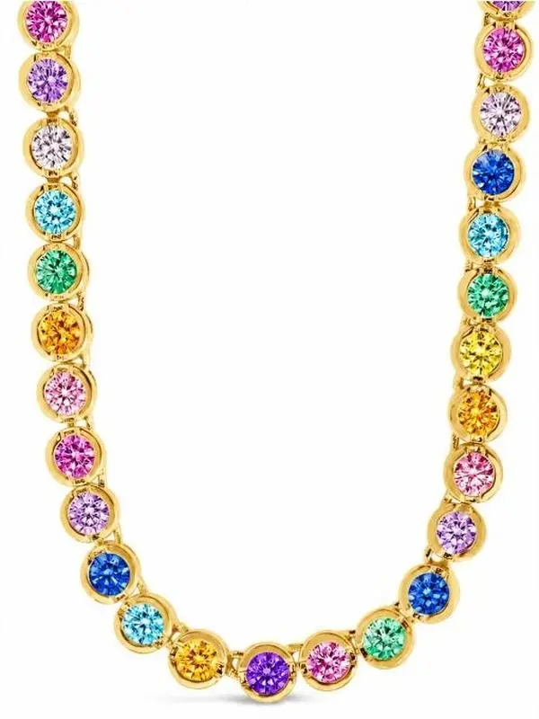 Helene Bezel Rainbow CZ Tennis Necklace Helene Bezel Rainbow CZ Tennis Necklace