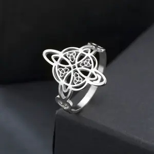 Witch knot Celtic knot ladies jewelry gift stainless steel ring daily wear