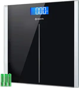 Etekcity Bathroom Scale for Body Weight, Highly Accurate Digital Electronic Weighing Machine for People, LCD Display, Large Size, 6Mm Tempered Glass for Safe Home Use, Batteries Included, 400 Lbs