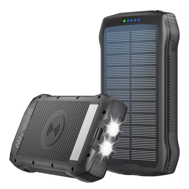 Ultra Portable Charger 33500mAh Solar Power Bank, 20W PD Fast Charging, Wireless Charging, IP67 Waterproof Battery Pack with 5 Outputs & LED Flashlight, USB-C External Battery Compatible with iPhone, Samsung, iPad & More tiktokshopbacktoschool