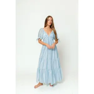 Grayson Maxi Dress in Light Blue - Bump Friendly & Inclusive Sizing