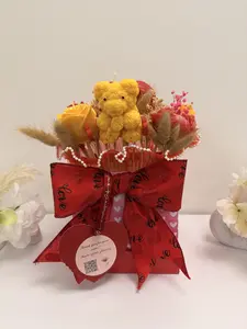 Glow in Love Bouquet - Hand-Poured Wax Flowers with Forever Scent Perfect Valentine's Gift That Won't Die in Three Days