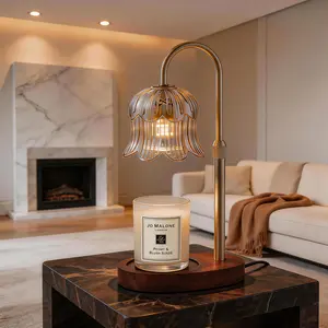 Flower-shaped candle warm light with timer: table lamp, unique glass lamp, height-adjustable candle warm light for home bedroom decor, birthday gift, gift for her, Mother’s Day gift, Father’s Day gift, TikTok Shop spring/summer celebration,Home Decoration