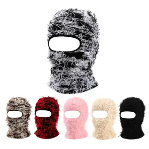 Y2K Tassel Ski Mask Trendy Hip Hop Windproof Beanies Hats Cycling Windproof Neck Gaiter Coldproof Balaclava for Women & Men