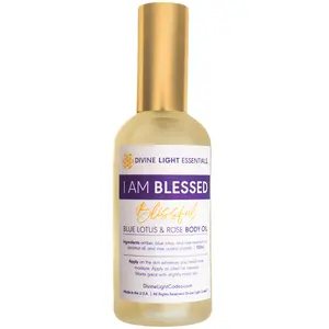 I Am Blessed Blissful Body Oil – Amber, Blue Lotus & Rose Essential Oils - 100 ml by Divine Light Essentials