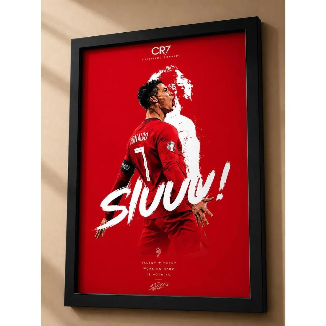 CR7 Cristiano Ronaldo UnFramed Poster Football Wall Art SIUU Celebration Print Soccer Gift Home, Office &