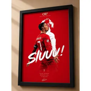 CR7 Cristiano Ronaldo UnFramed Poster Football Wall Art SIUU Celebration Print Soccer Gift Home, Office &