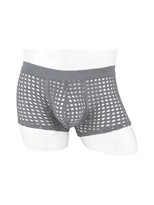 1pcs Men's Fashion Boxer Briefs Solid Color Large Mesh Breathable Butt Lifting