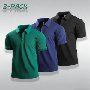 3-Pack Men's Performance Polos - For Golf, Work & Everyday Life