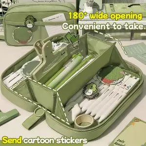 Large Capacity Volcano Pencil Case, Multi-Layer Storage, High Aesthetic Pen Holder, Multiple Colors Available, Must-Have School Supply