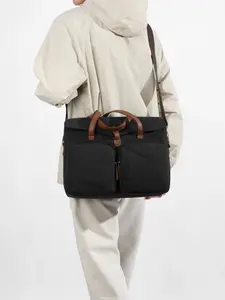 1PC Men's crossbody bag, briefcase, computer bag, zipper closure, multifunctional, fashionable, versatile, simple, suitable for daily commuting, outdoor travel, business trips, suitable for students, campus, men's crossbody bag