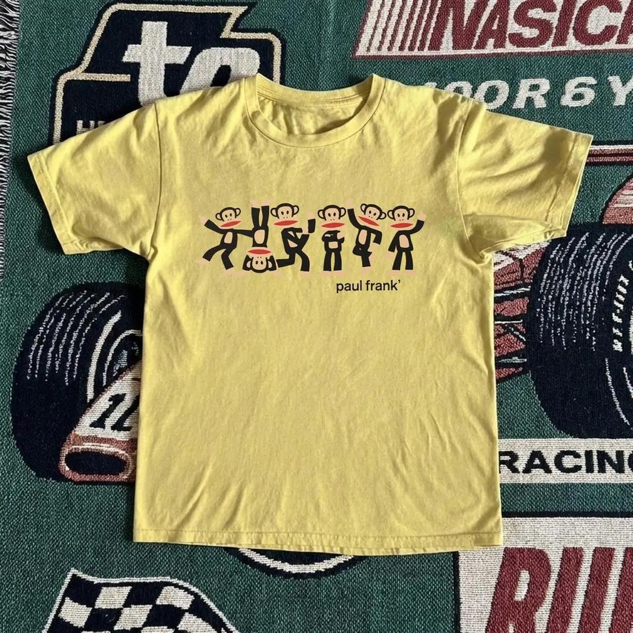 Funny Monkey yellow baby tee Vintage y2k Inspired Baby Tee,  aesthetic graphic tshirt, summer tee, 90s,y2k