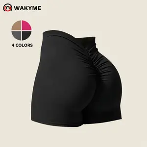 Women's V Waist Scrunch Butt Yoga Shorts High Waisted Booty Lift Compression Workout Biker Shorts