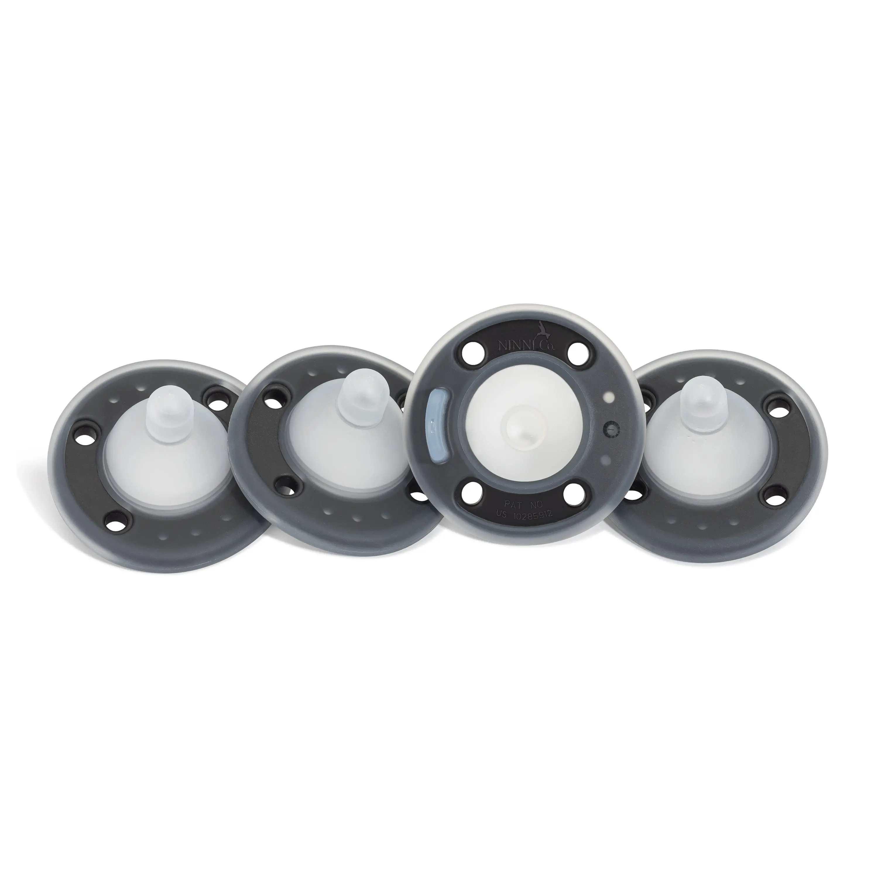 Ninni Pacifier Onyx 4 Pack Soft Silicone Orthodontic Pacifiers for Breastfed Babies