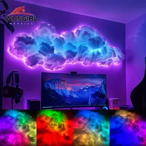 K-GOWKE 5 Set USB Powered LED Cloud Wall Decoration, DIY Lightning Effect Lighting for Esports, Bar, Party Atmosphere, No Battery Required, Operating Voltage ≤36V- 65
