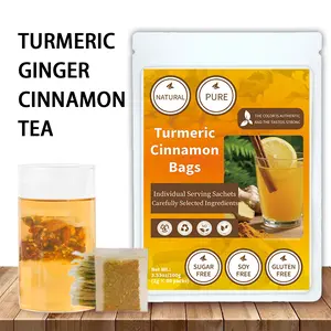Turmeric Ginger Cinnamon Tea, 100% Handmade Blend of Turmeric, Ginger, and Cinnamon, 100% Natural Herbal Tea, No Sugar, No Caffeine, No Gluten, Vegan  Eco-conscious Tea Bags, Anti-Inflammatea Chinese Tea 50 Bags