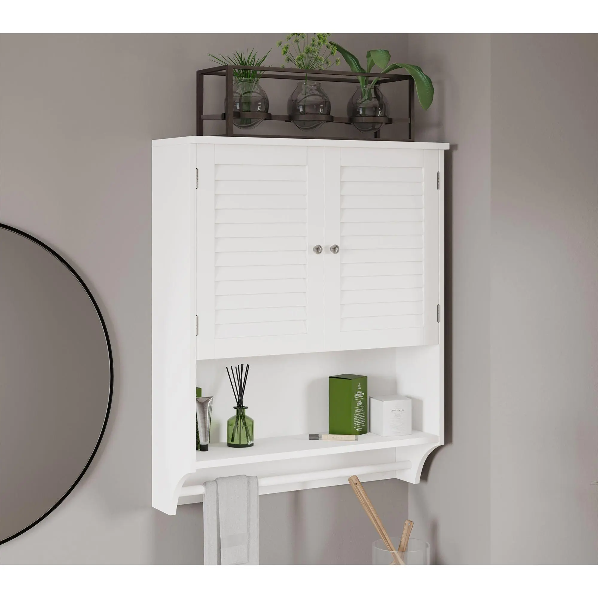 Lavish Home Wall-Mounted Bathroom Organizer Medicine Cabinet Lavish Home Wall-Mounted Bathroom Organizer Medicine Cabinet