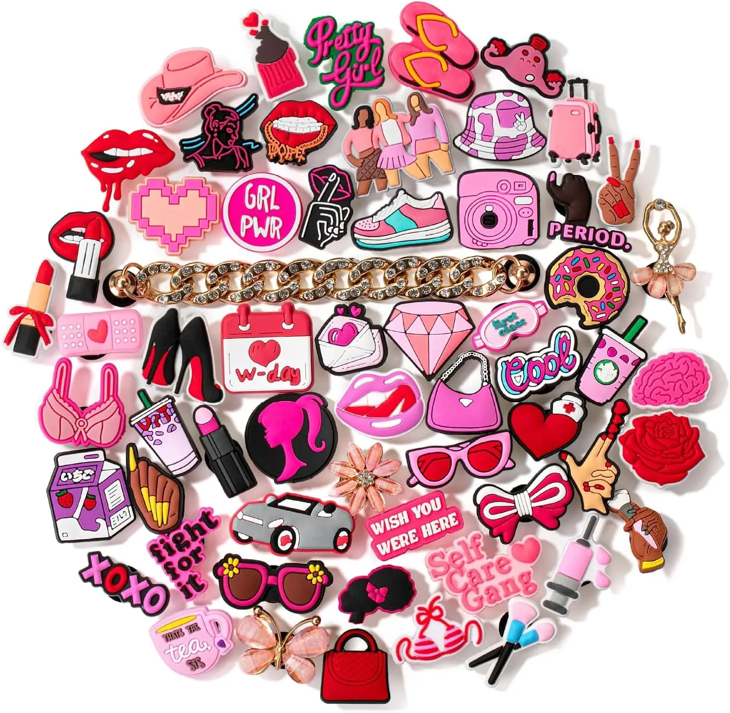 60 Pcs Random Shoe Charms Set, Cute PVC Shoe Decoration Pins Accessories for Clog Sandals & Wristbands, Assorted DIY Party Favors Gifts